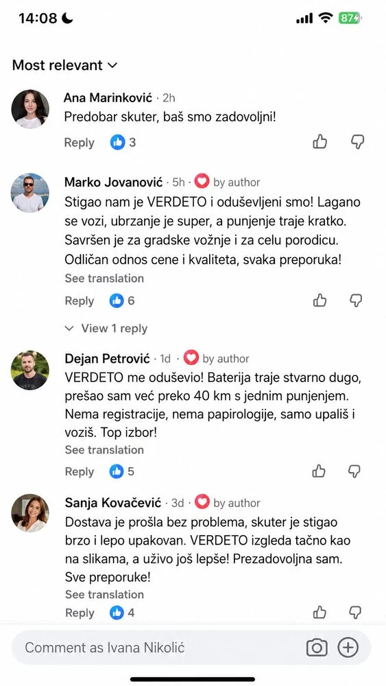Verdeto recenzije kupaca - komentari