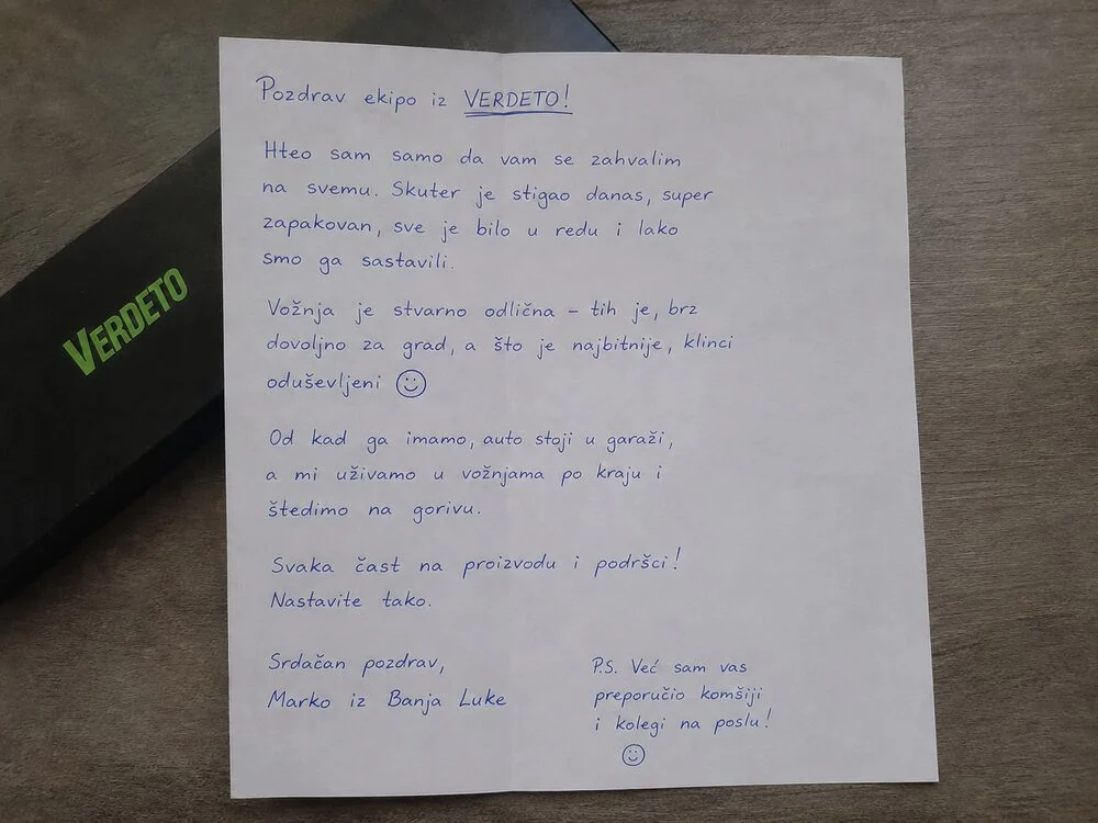 Verdeto kupac - rukom pisana preporuka